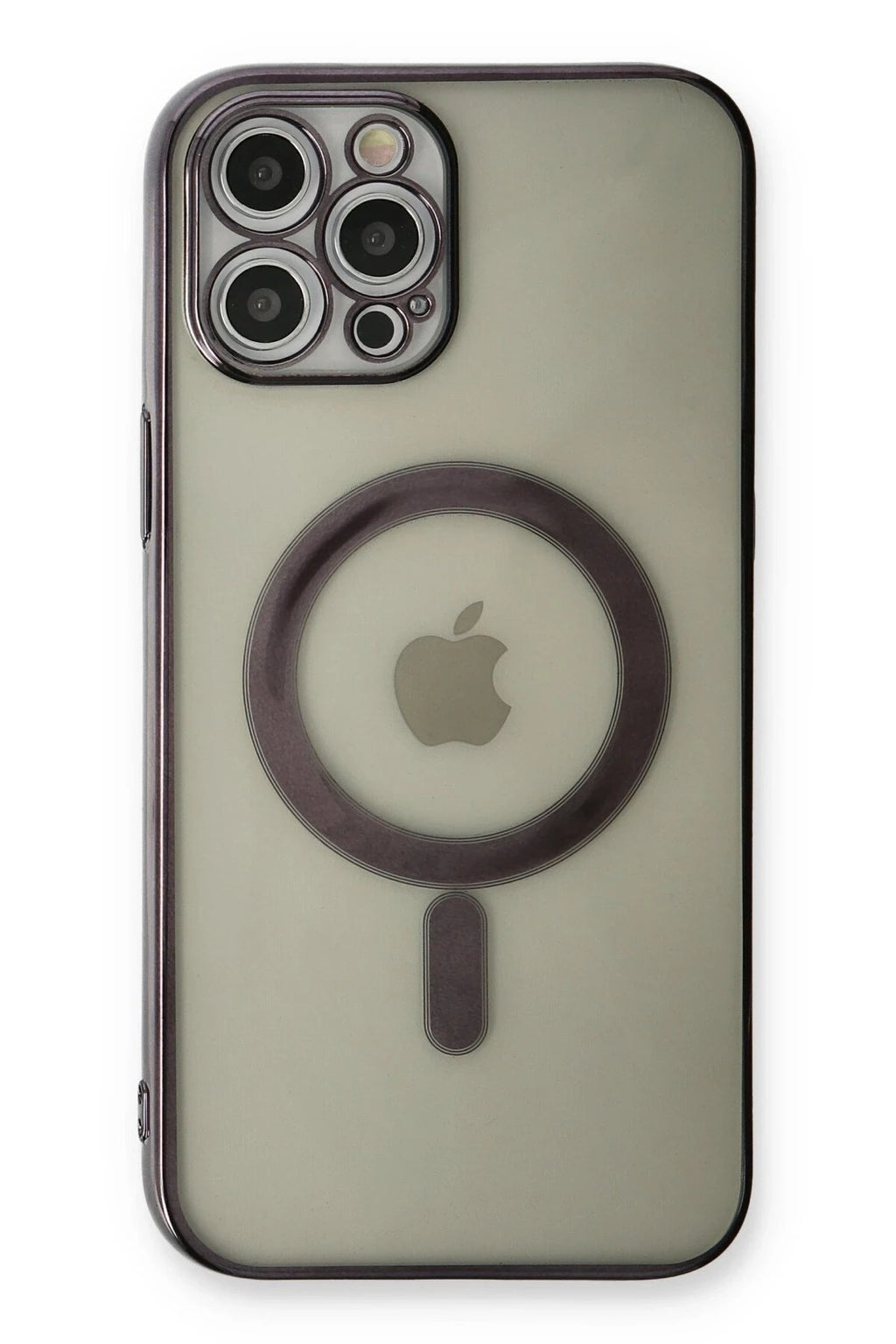 Mey İthalat® iPhone 12 Pro Kılıf Magneticsafe Lazer Silikon - Siyah