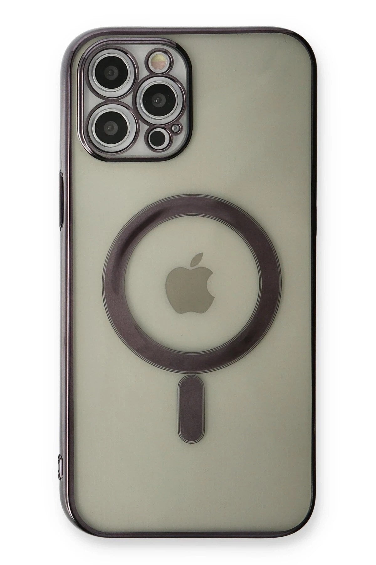 Mey İthalat® iPhone 12 Pro Kılıf Magneticsafe Lazer Silikon - Siyah