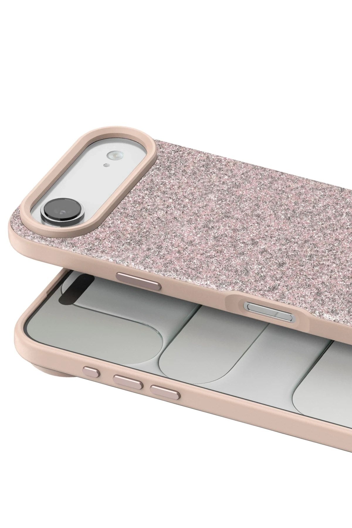Mey İthalat® iPhone 17 Air Bright Simli Kapak - Pembe