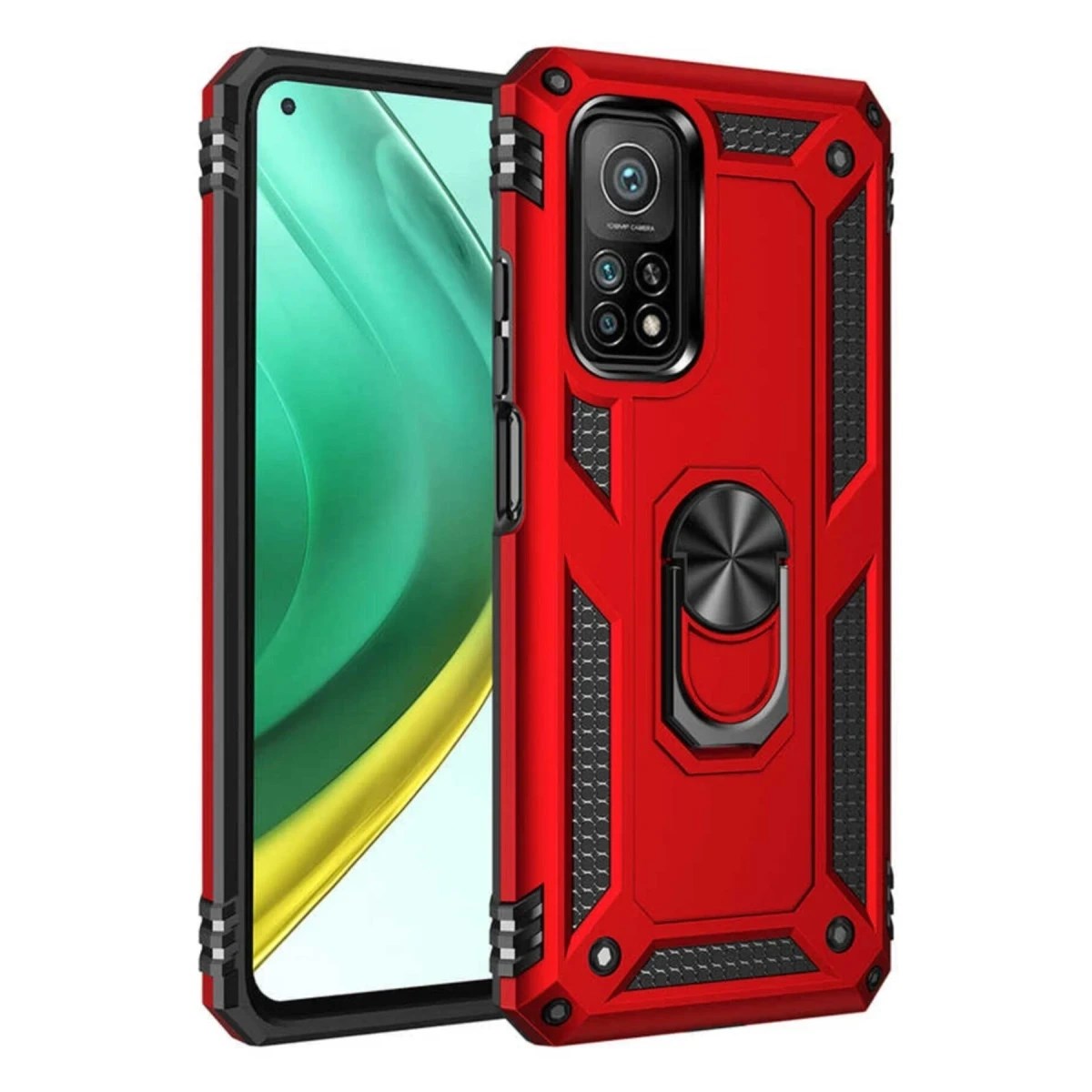 Mey İthalat® Mi 10T Pro Kılıf Sofya Yüzüklü Silikon Kapak - Kırmızı