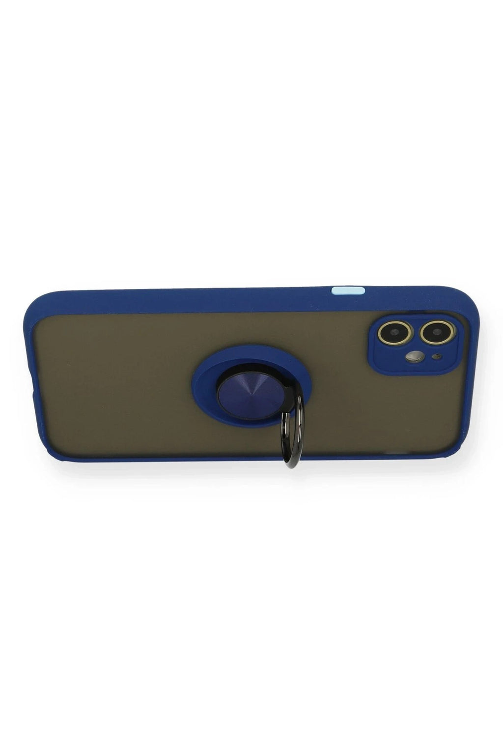Mey İthalat® iPhone 11 Kılıf Montreal Yüzüklü Silikon Kapak - Lacivert