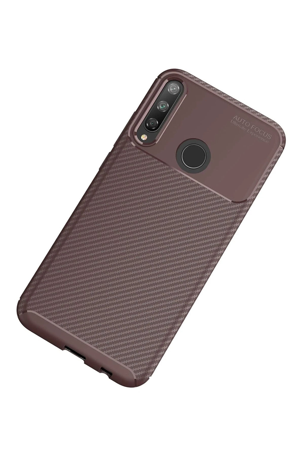 Mey İthalat® Huawei P40 Lite E Kılıf Auto Focus Karbon Kapak - Kahverengi