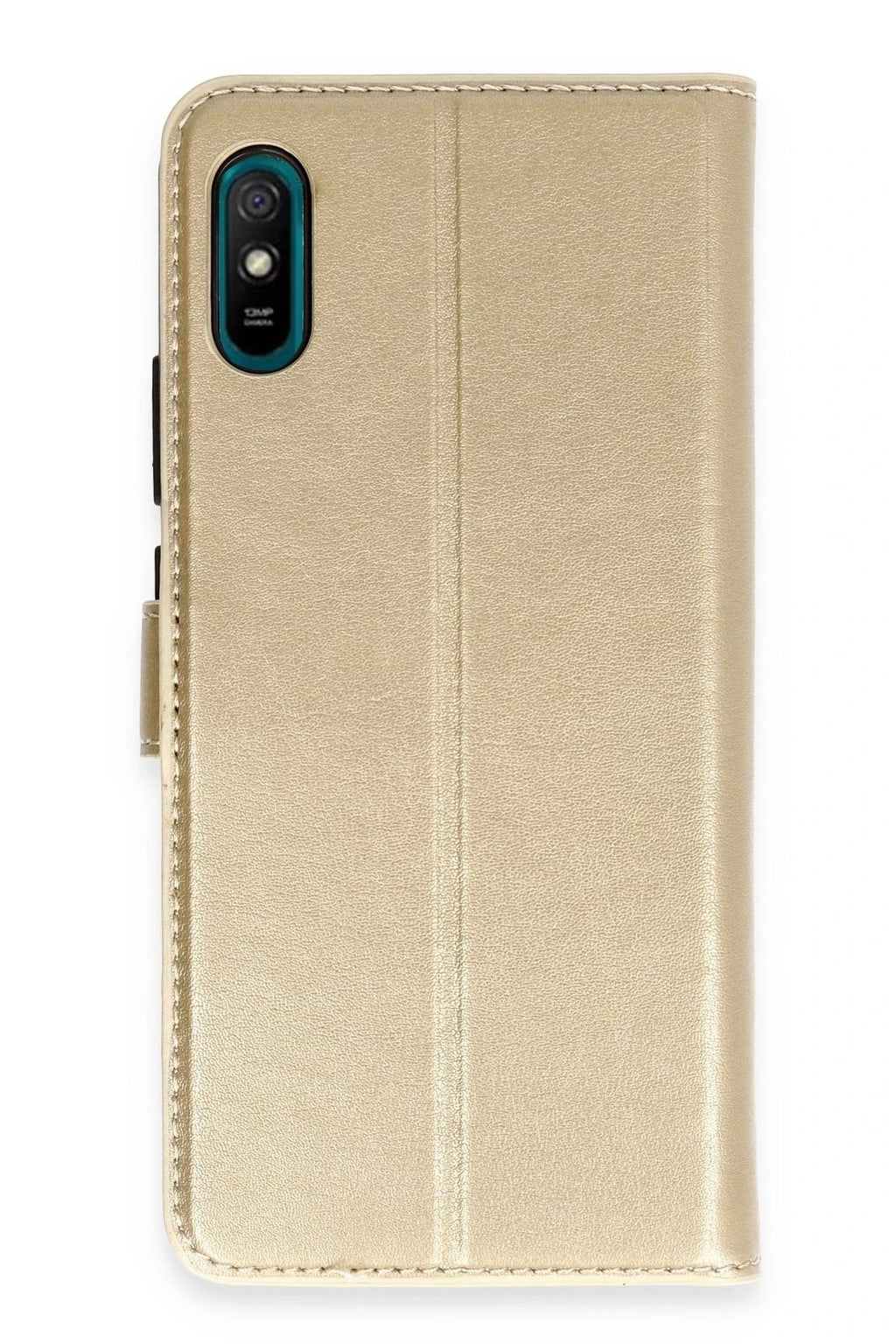Mey İthalat® Redmi 9A Kılıf Trend S Plus Kapaklı Kılıf - Gold