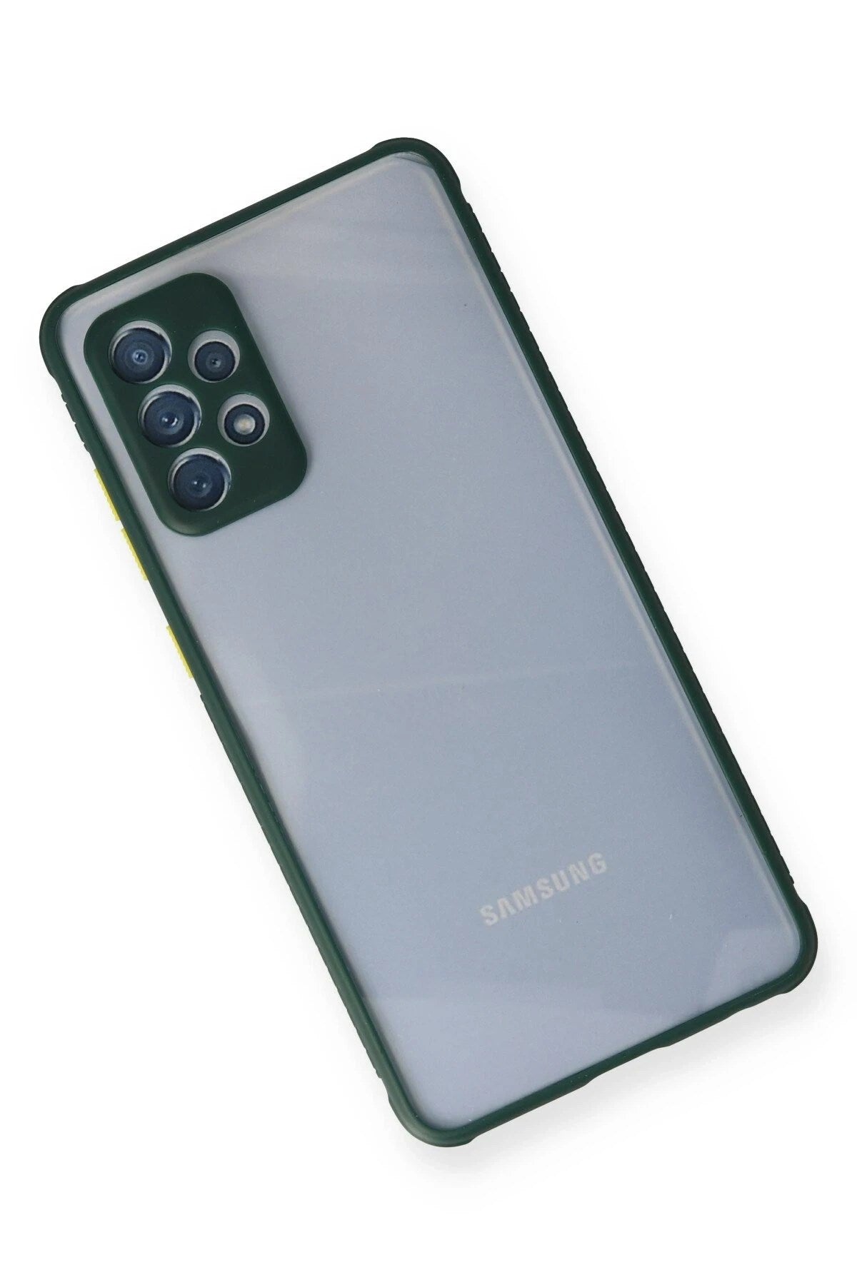 Mey İthalat® Samsung Galaxy A72 Kılıf Miami Şeffaf Silikon - Koyu Yeşil