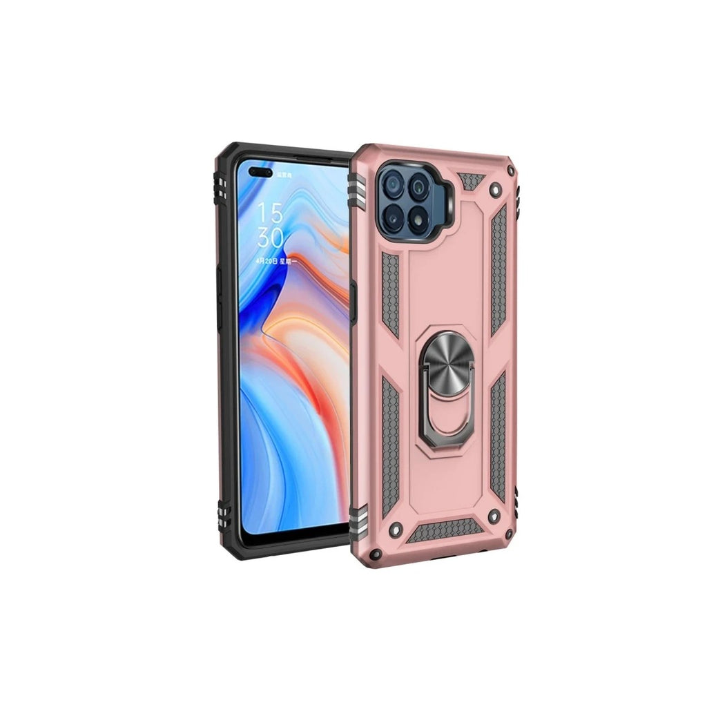 Mey İthalat® Reno 4 Lite Kılıf Sofya Yüzüklü Silikon Kapak - Rose