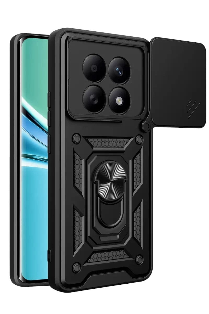 Mey İthalat® Redmi Note 15 4G Pars Lens Yüzüklü Silikon - Siyah