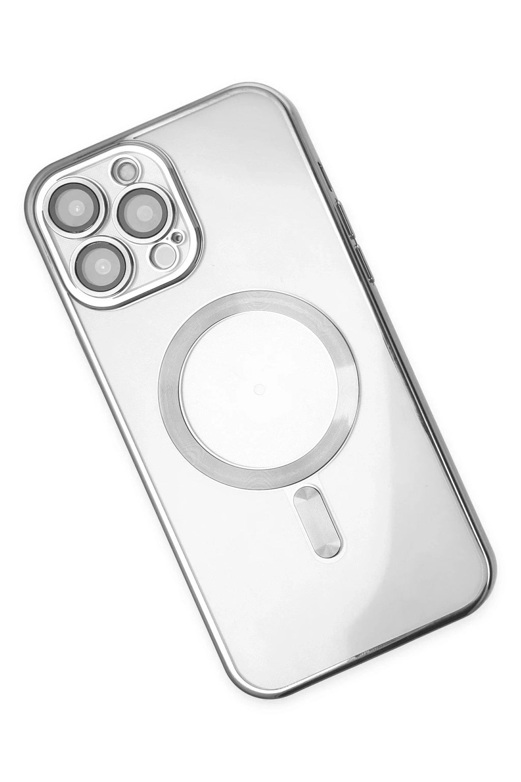 Mey İthalat® iPhone 13 Pro Kılıf Kross Magneticsafe Kapak - Gümüş