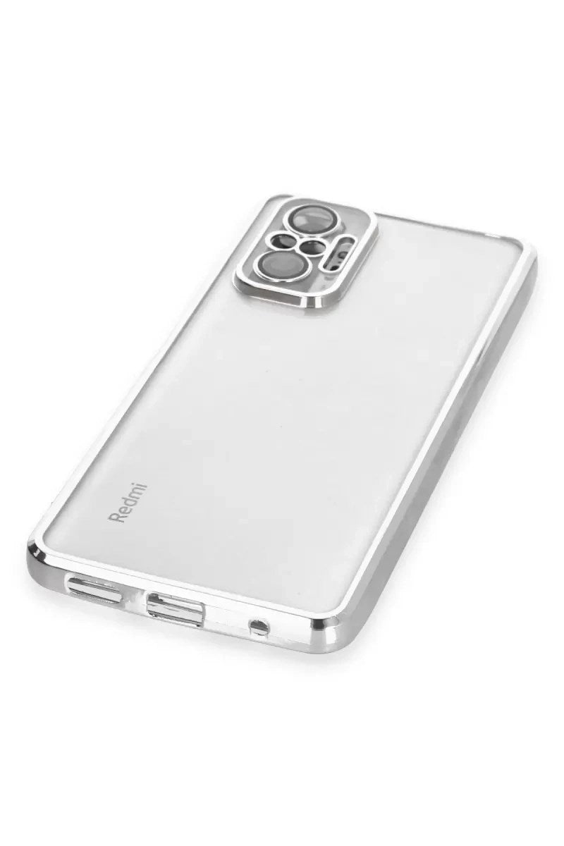 Mey İthalat® Redmi Note 10 Pro Kılıf Lensli Silikon - Gümüş