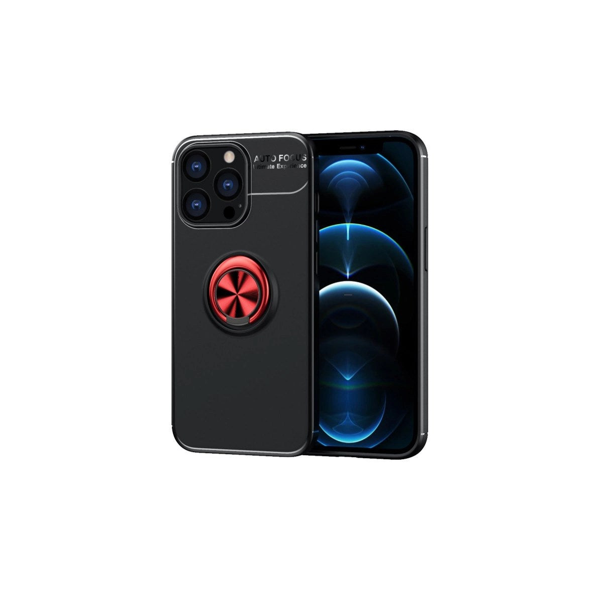 Mey İthalat® iPhone 13 Pro Max Kılıf Range Yüzüklü Silikon - Siyah-Kırmızı