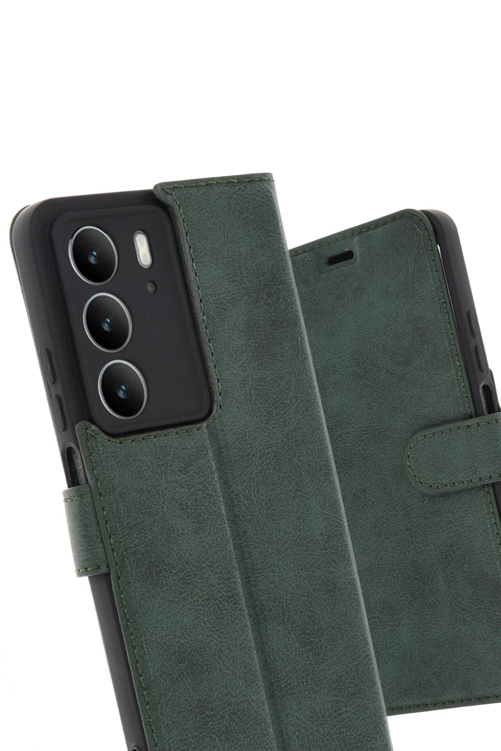 Mey İthalat® Realme C75 4G Trend S Plus Kapaklı Kılıf - Koyu Yeşil