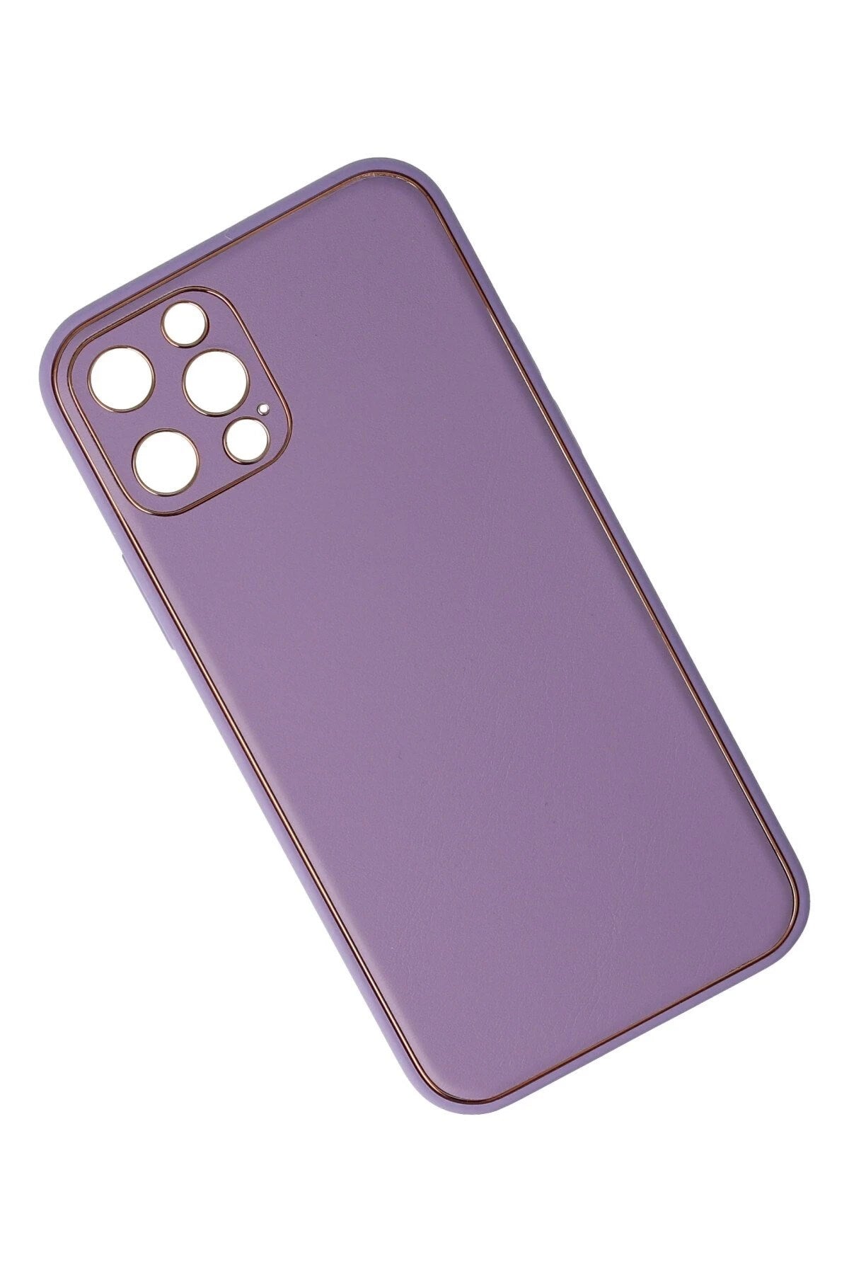 Mey İthalat® iPhone 12 Pro Kılıf Coco Deri Silikon Kapak - Lila