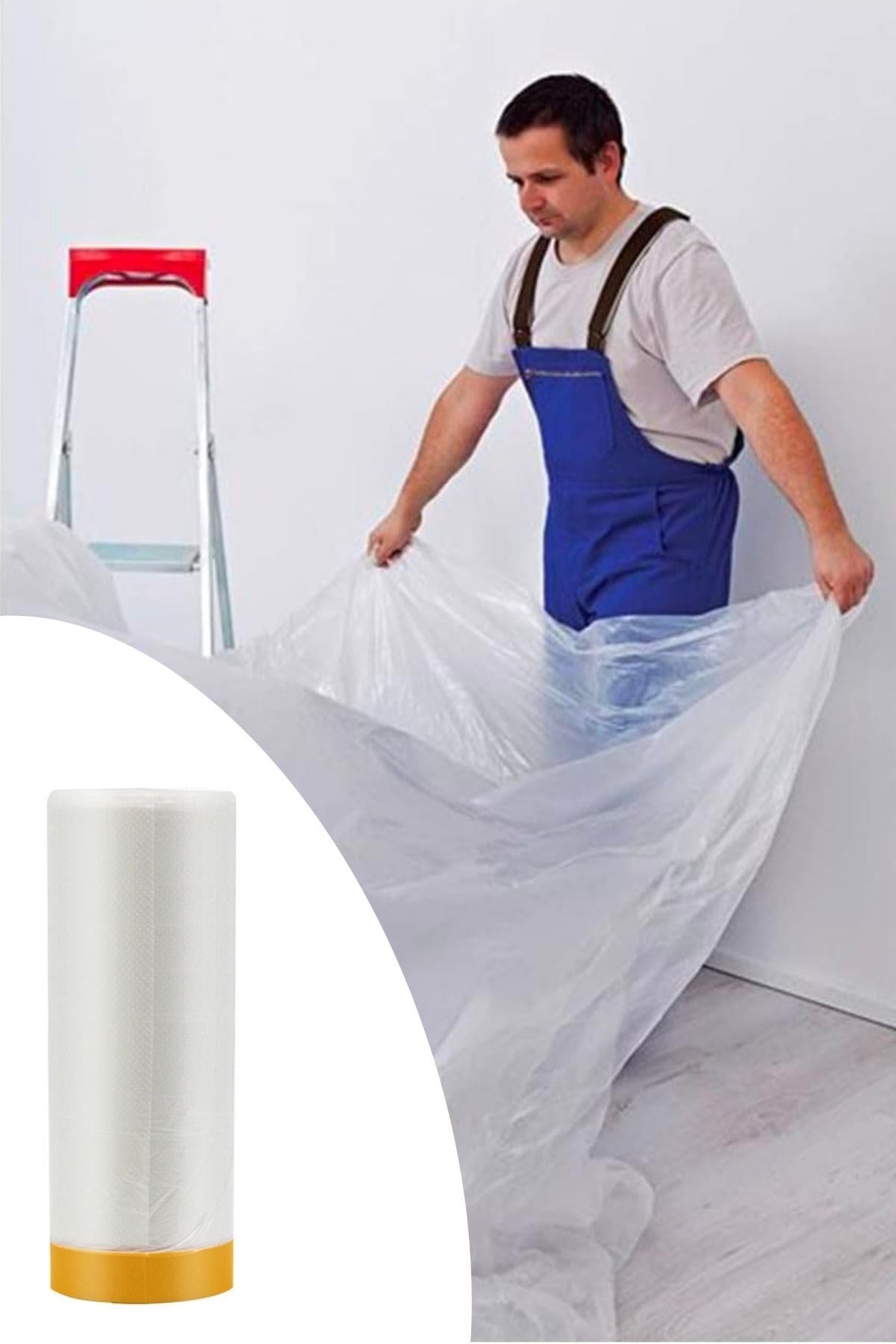 Boya Badana Eşya Koruma Hışır Örtüsü 280cm x 15 mt Yapışkanlı Hışır Örtü