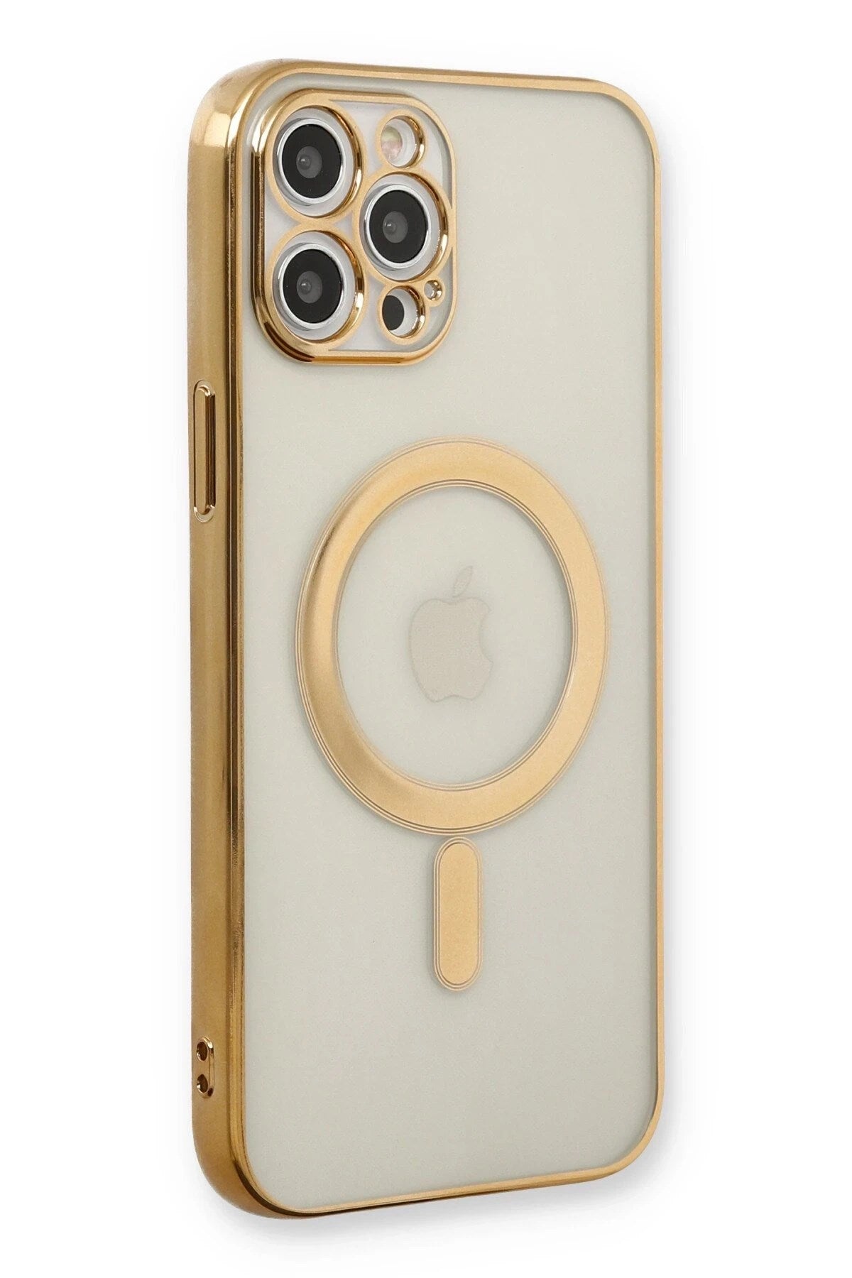 Mey İthalat® iPhone 12 Pro Kılıf Magneticsafe Lazer Silikon - Gold