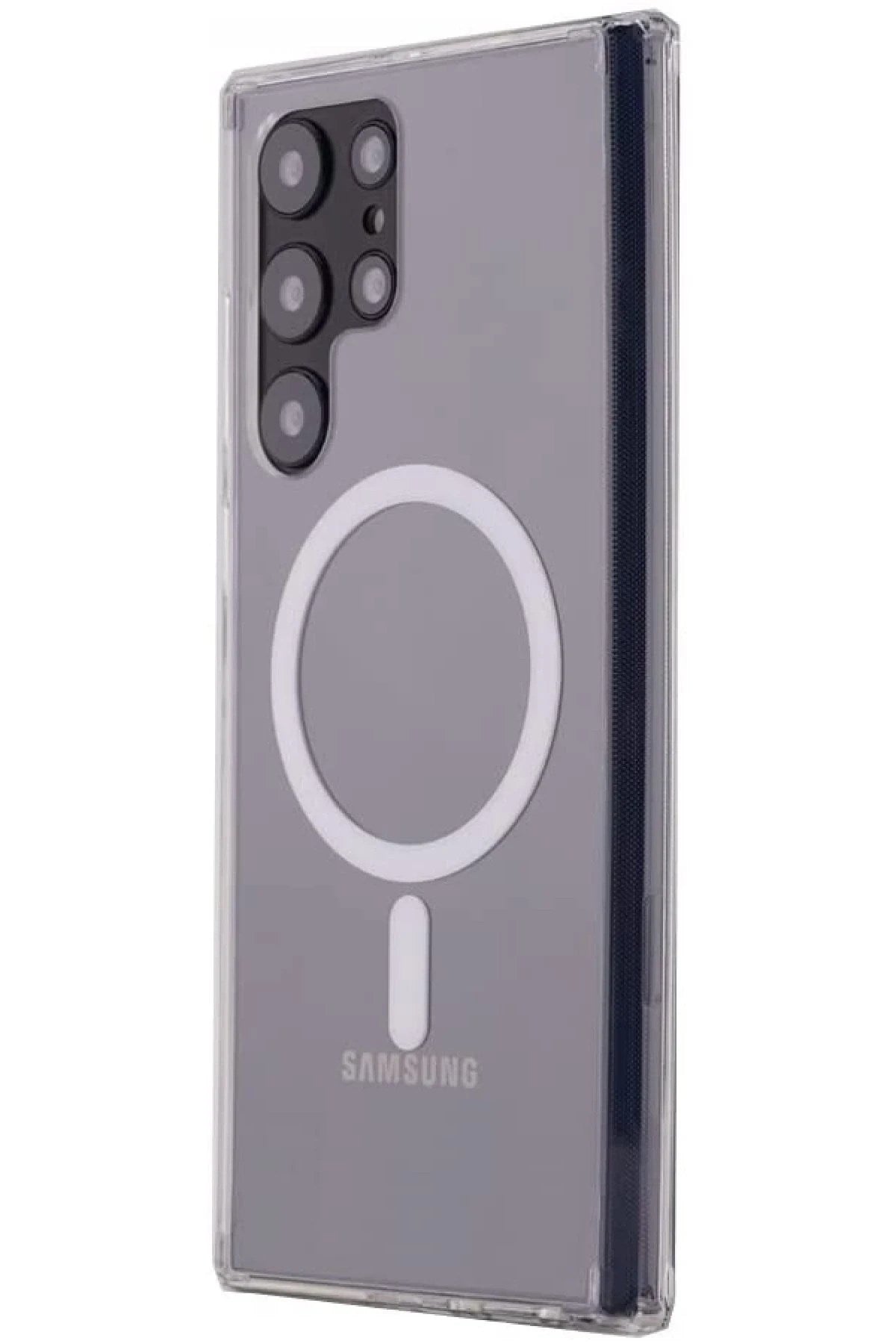 Mey İthalat® Samsung Galaxy S22 Ultra Kılıf Magneticsafe Şeffaf Silikon - Şeffaf
