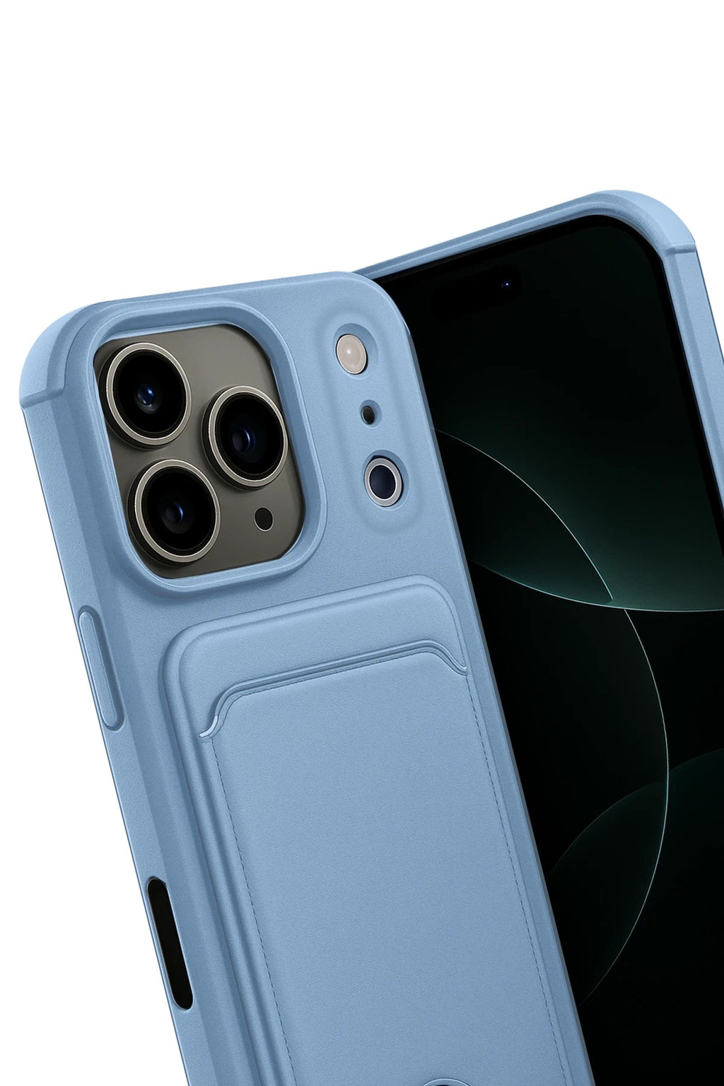 Mey İthalat® iPhone 17 Pro Kelvin Kartvizitli Silikon - Mavi