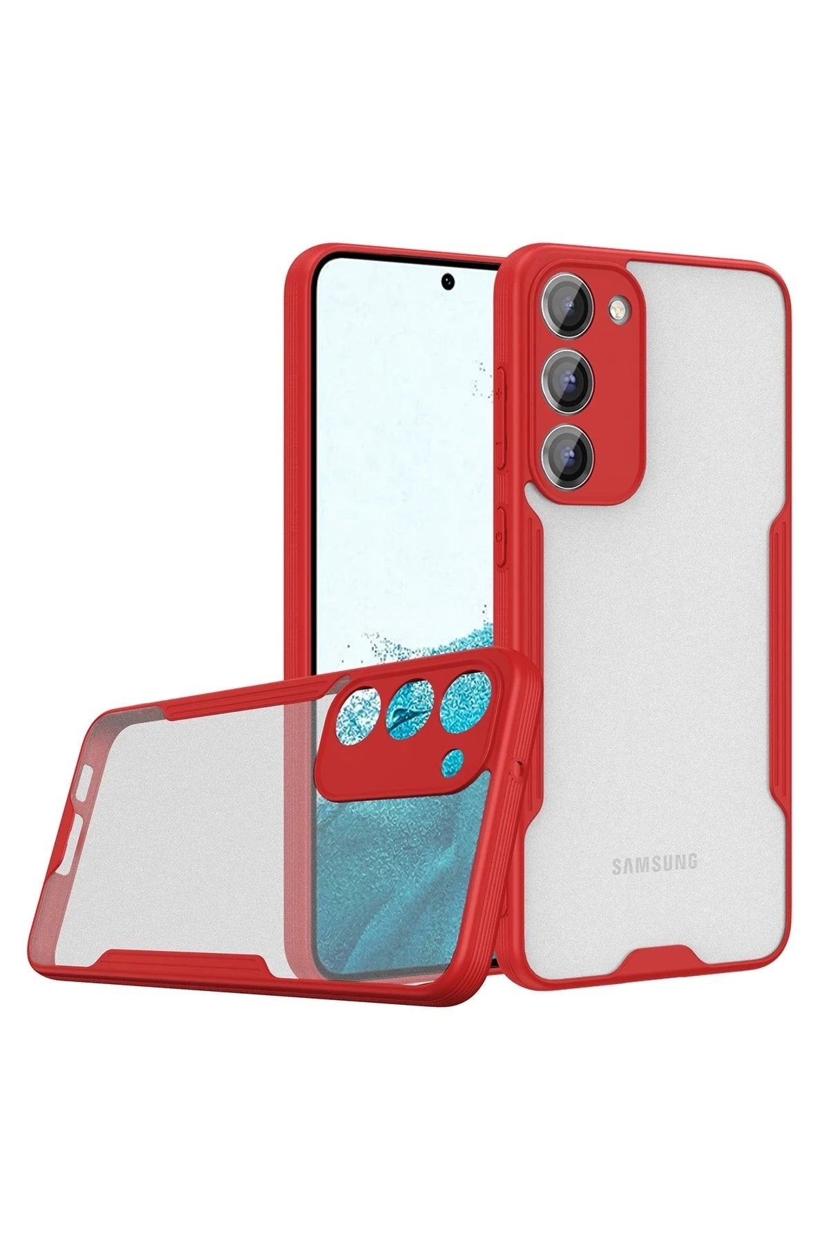 Mey İthalat® Samsung Galaxy S23 Plus Kılıf Platin Silikon - Kırmızı