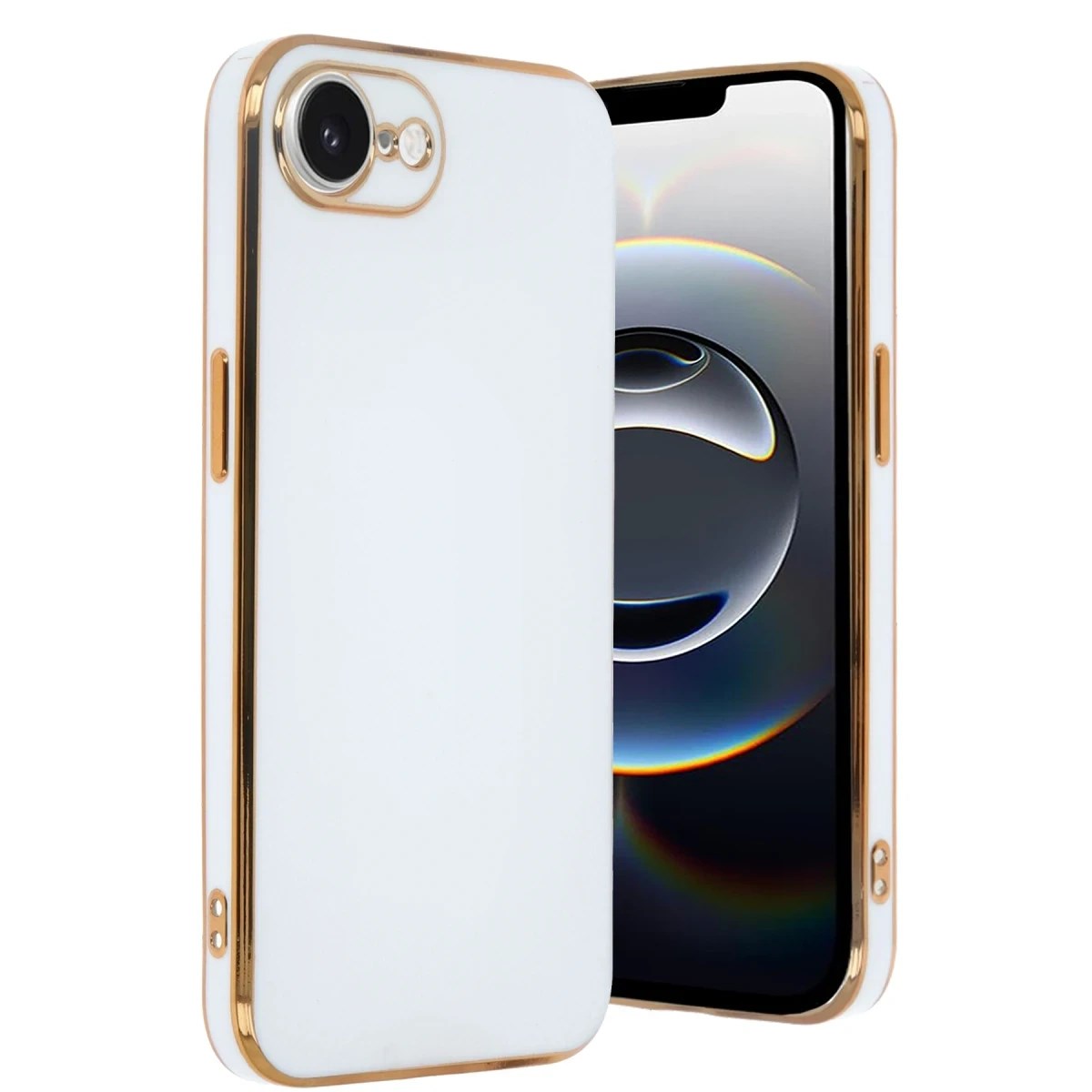 Mey İthalat® iPhone 16E Kılıf Volet Silikon - Beyaz