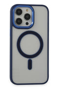 Mey İthalat® iPhone 15 Pro Max Kılıf Room Magneticsafe Silikon - Lacivert