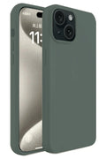 Mey İthalat® iPhone 15 Plus Kılıf First Silikon - Koyu Yeşil