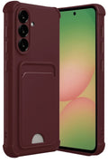 Mey İthalat® Samsung Galaxy A56 Kılıf Kelvin Kartvizitli Silikon - Bordo