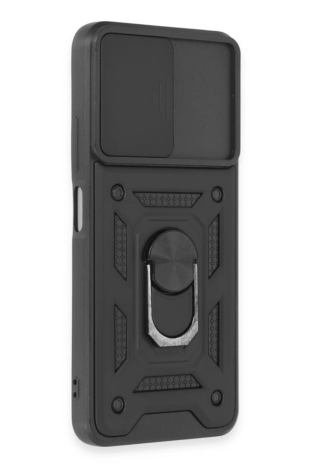 Mey İthalat® Redmi Note 12 5G Kılıf Pars Lens Yüzüklü Silikon - Siyah