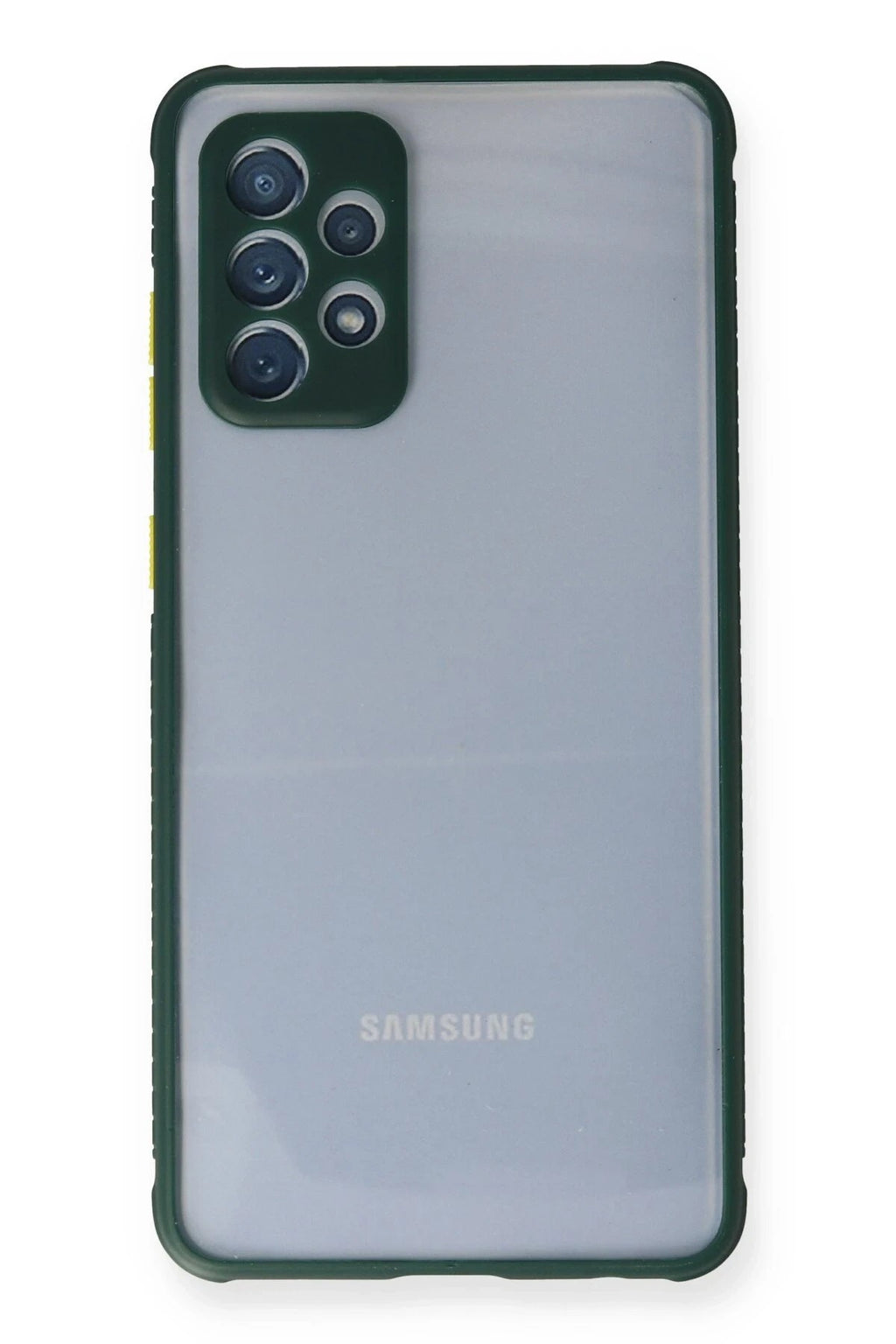 Mey İthalat® Samsung Galaxy A72 Kılıf Miami Şeffaf Silikon - Koyu Yeşil