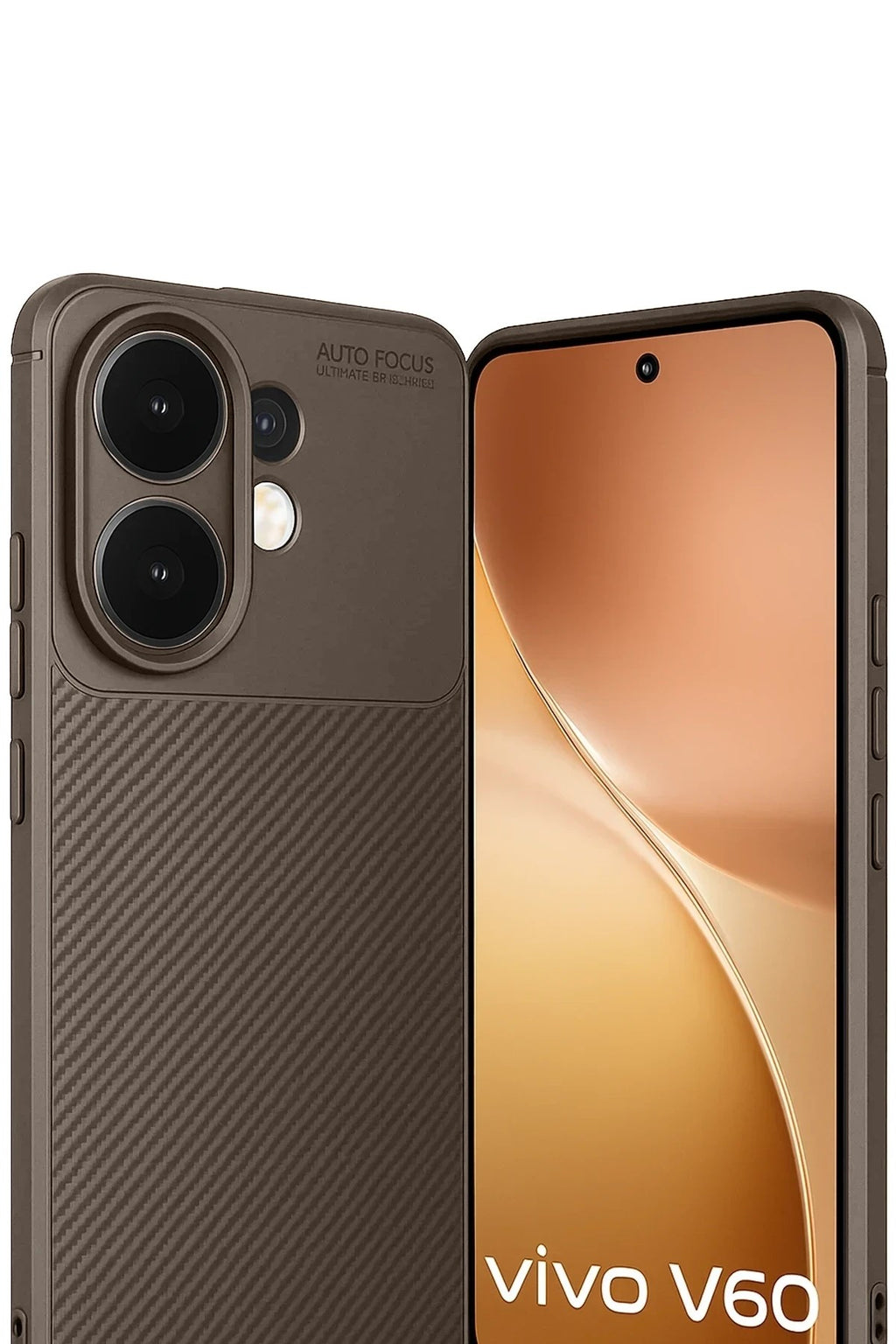Mey İthalat® Vivo V60 5G Auto Focus Karbon Kapak - Kahverengi