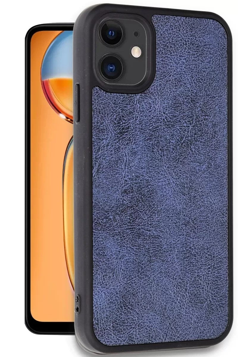 Mey İthalat® iPhone 11 Kılıf Aras Deri Kapak - Lacivert