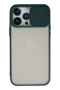 Mey İthalat® iPhone 13 Pro Max Kılıf Palm Buzlu Kamera Sürgülü Silikon - Yeşil