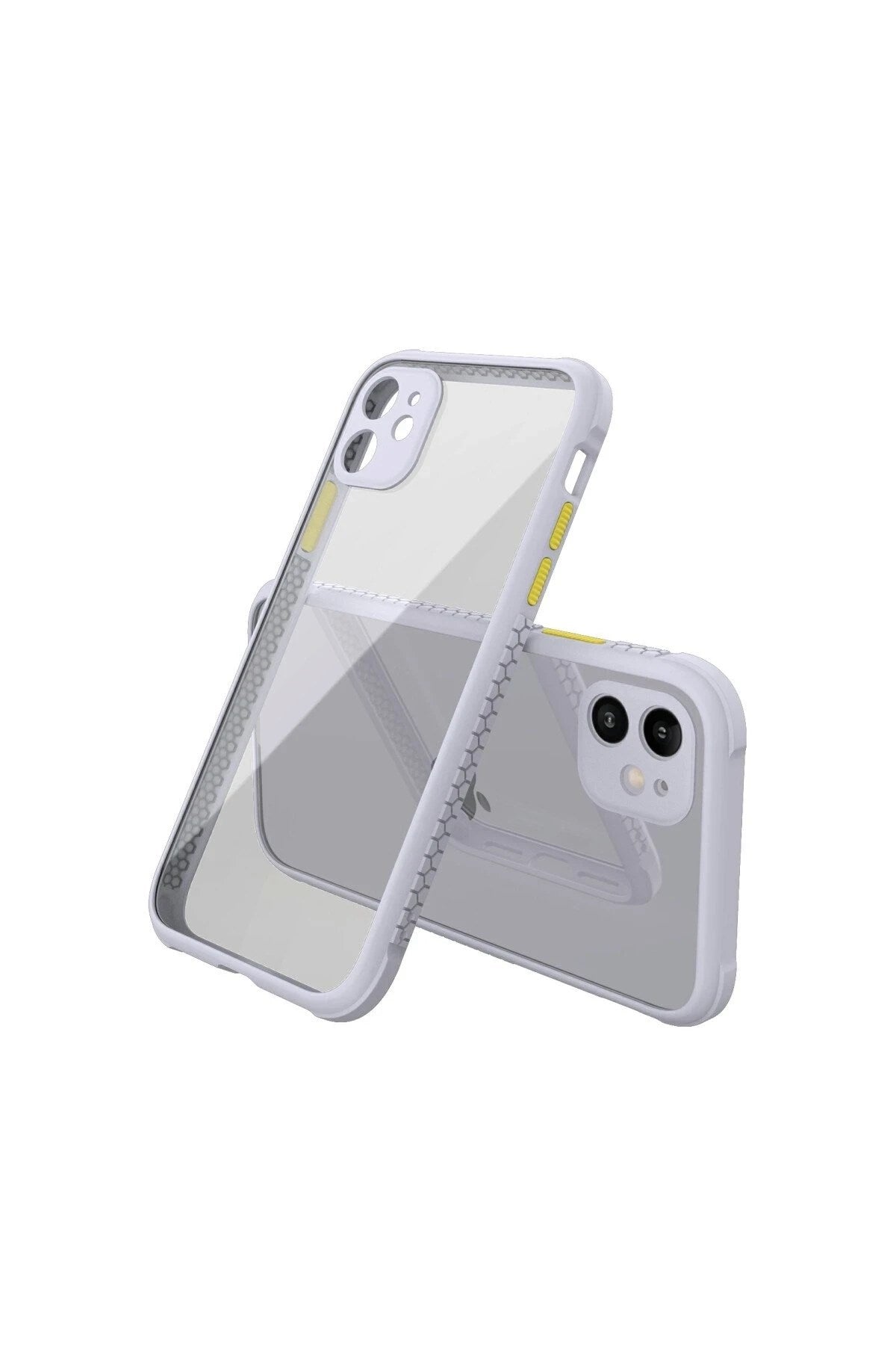 Mey İthalat® iPhone 12 Mini Kılıf Miami Şeffaf Silikon - Lila