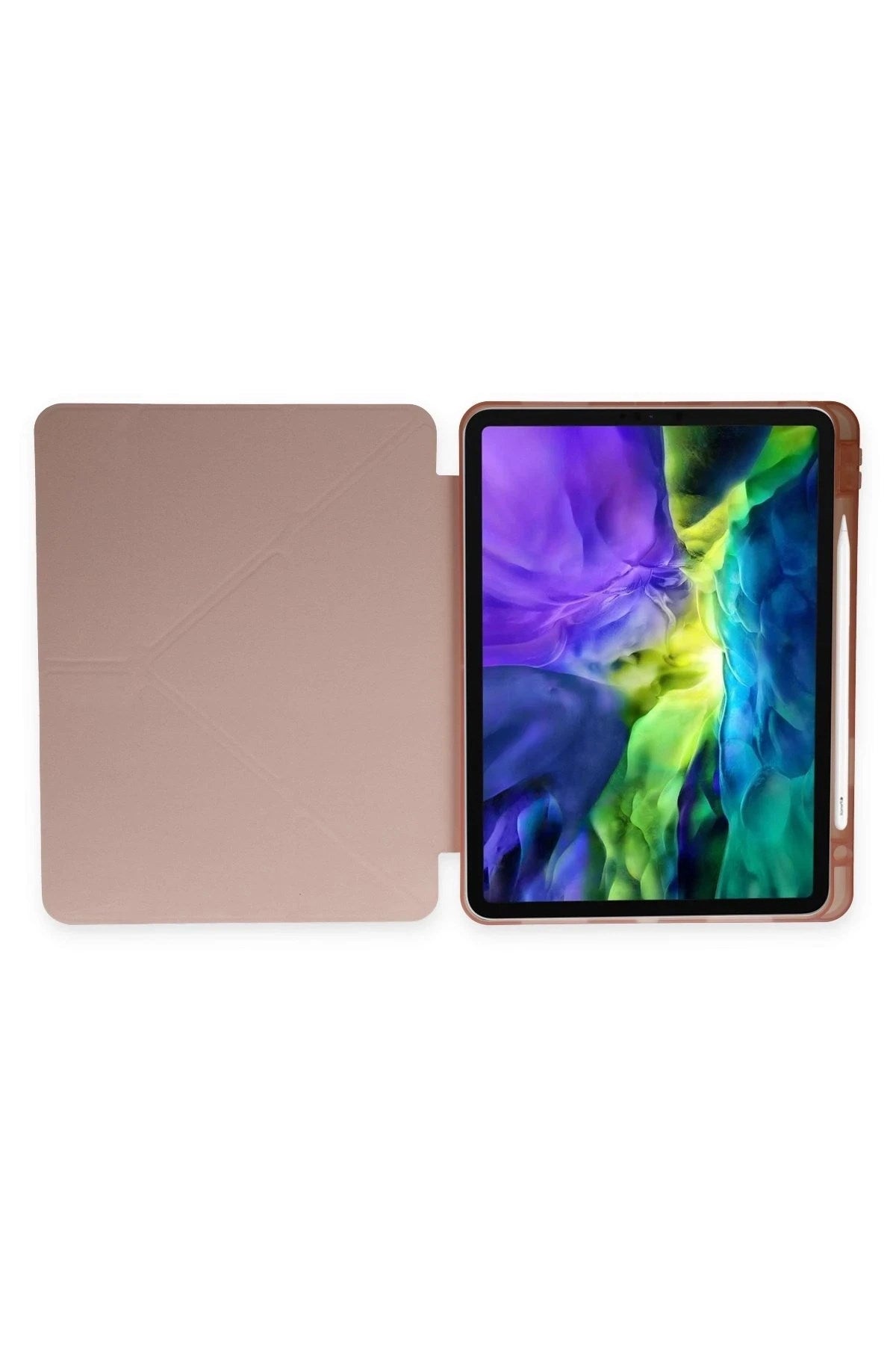 Mey İthalat® iPad Pro 11 (2021) Kılıf Kalemlikli Hugo Tablet Kılıfı - Rose Gold