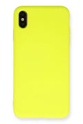 Mey İthalat® iPhone X Kılıf Nano içi Kadife Silikon - Sarı