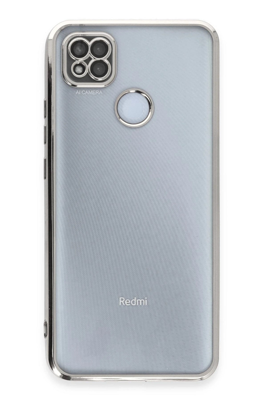 Mey İthalat® Redmi 9C Kılıf Lensli Silikon - Gümüş