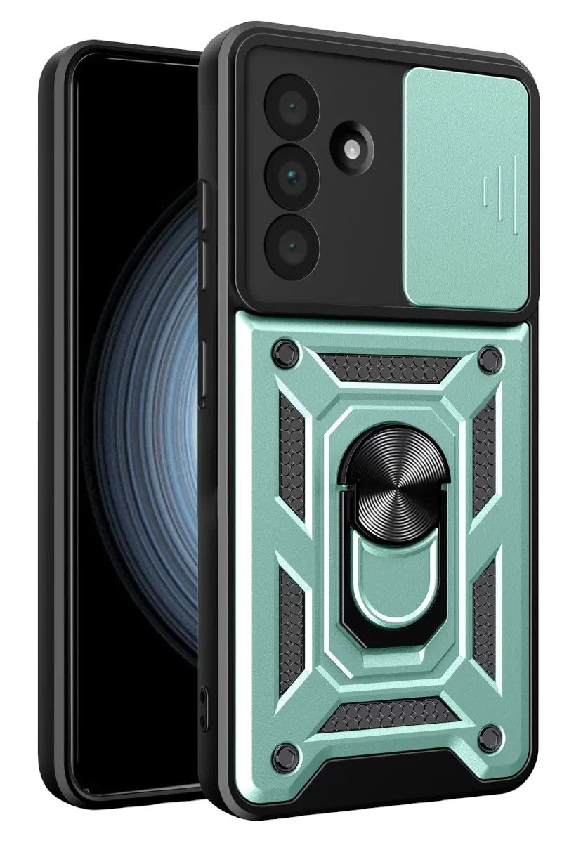 Mey İthalat® Samsung Galaxy A57 5G Pars Lens Yüzüklü Silikon - Yeşil