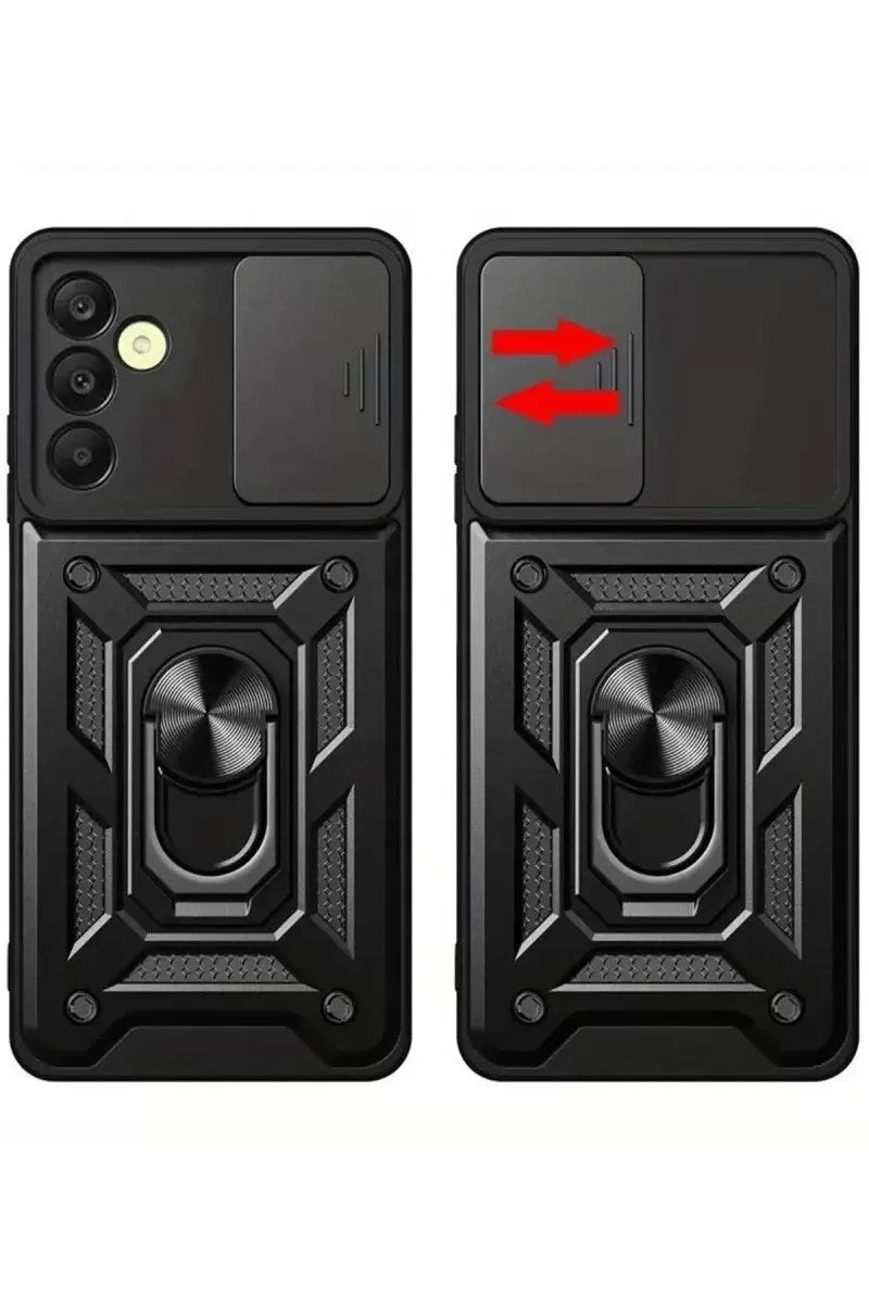 Mey İthalat® Samsung Galaxy S24 FE Pars Lens Yüzüklü Silikon - Siyah