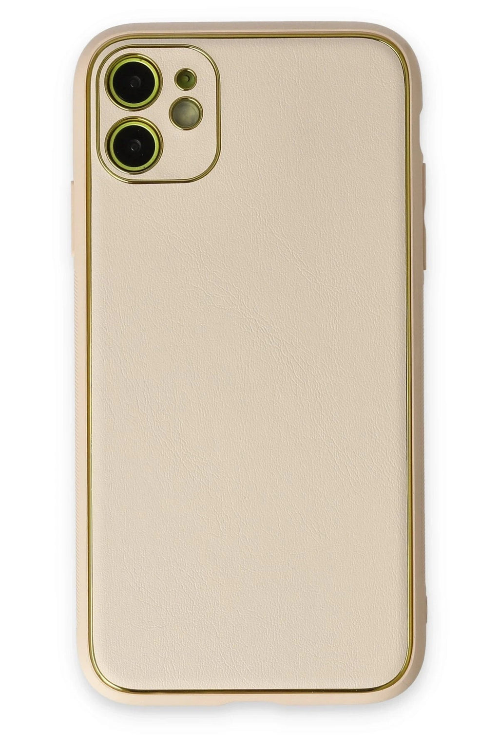 Mey İthalat® iPhone 12 Kılıf Coco Deri Silikon Kapak - Gold