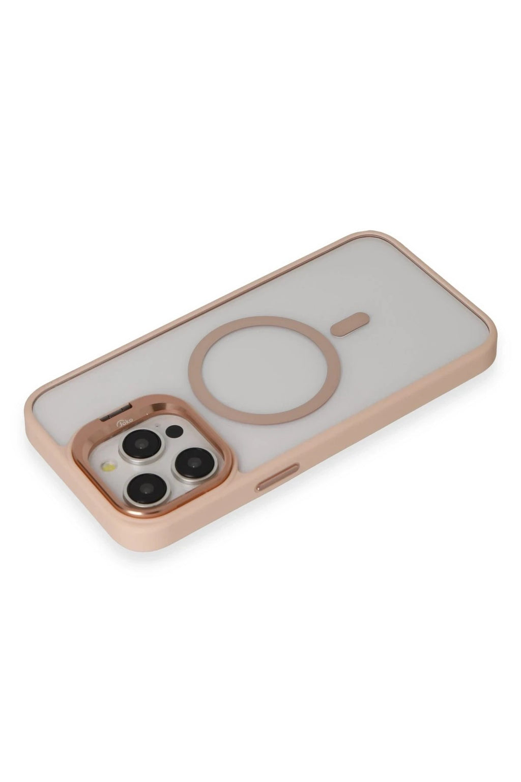 Mey İthalat® iPhone 15 Pro Kılıf Roblox Lens Magsafe Standlı Kapak - Pudra