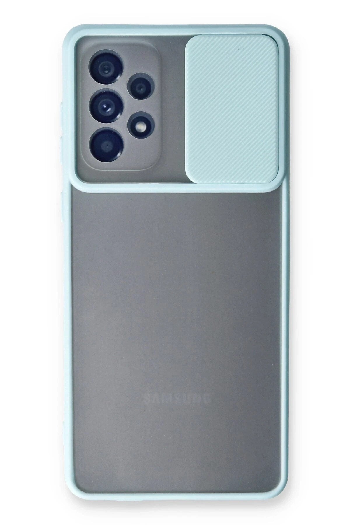 Mey İthalat® Samsung Galaxy A53 5G Kılıf Palm Buzlu Kamera Sürgülü Silikon - Turkuaz