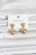 Mey İthalat® 316L Çelik Gold Renk Vintage Model Kadın Küpe