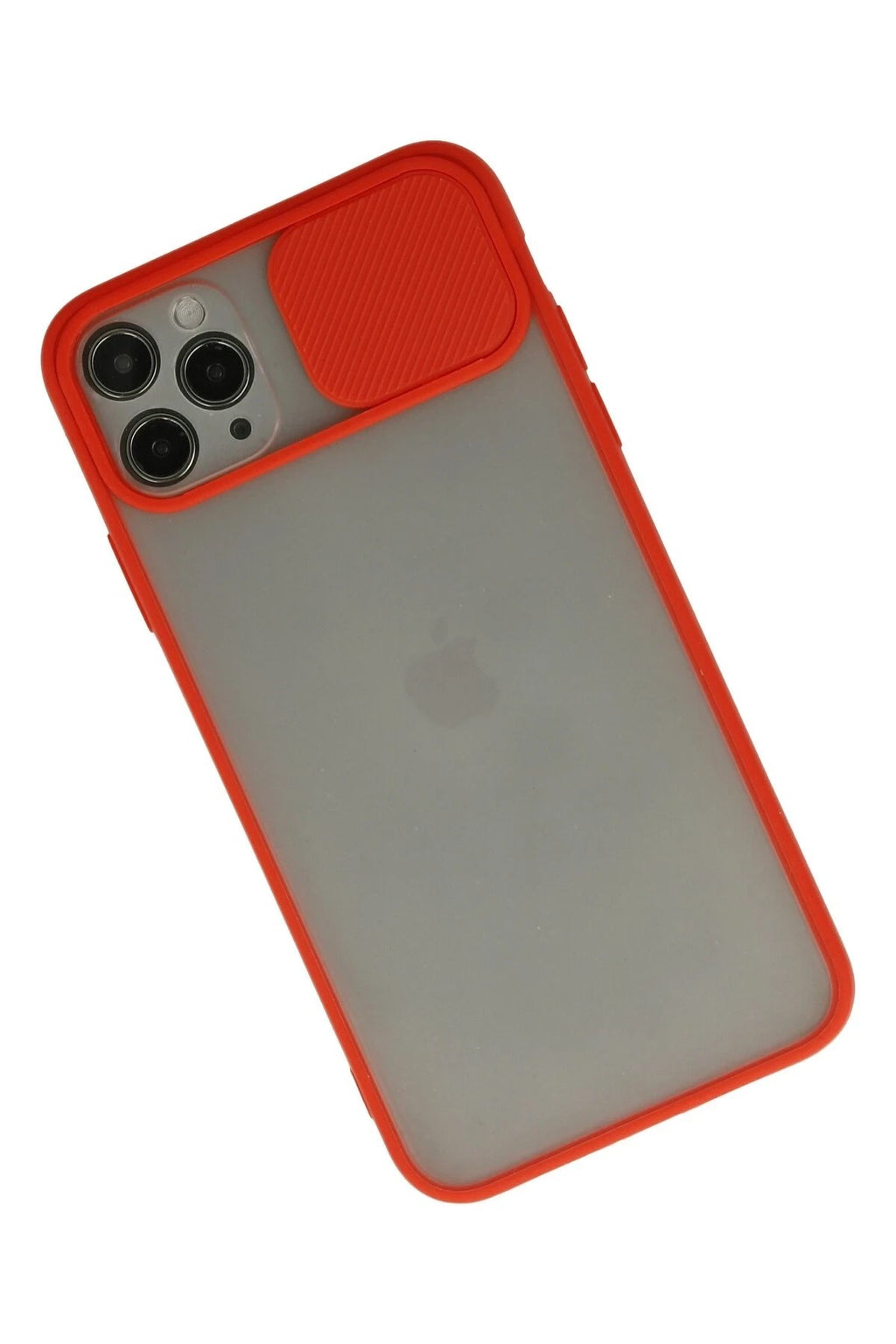 Mey İthalat® iPhone 11 Pro Max Kılıf Palm Buzlu Kamera Sürgülü Silikon - Kırmızı