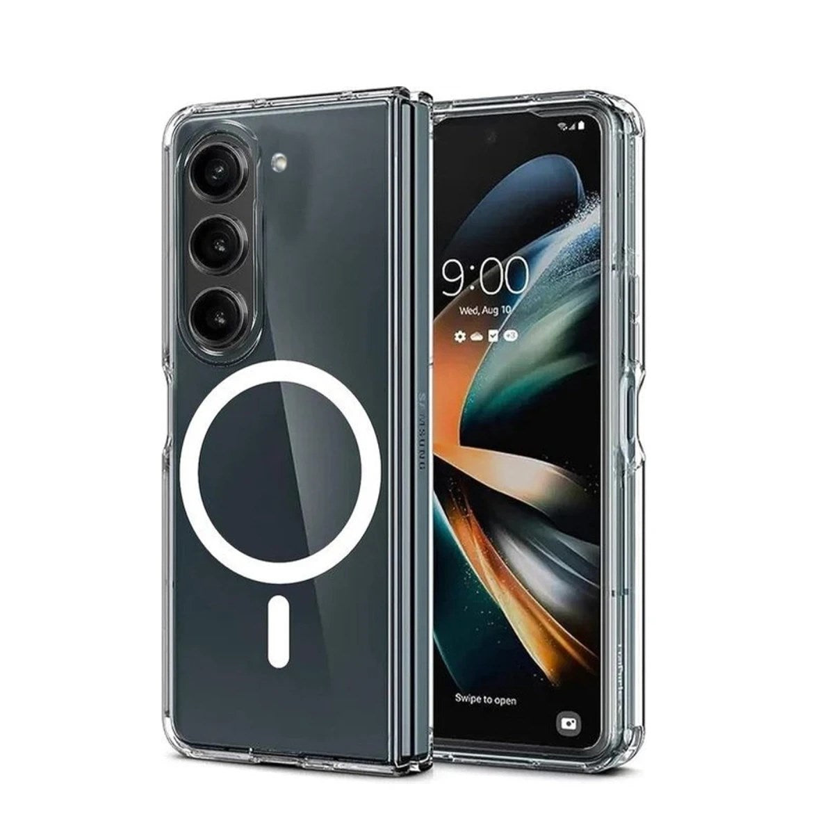 Mey İthalat® Samsung Galaxy Z Fold 6 Kılıf Magneticsafe Şeffaf Silikon - Şeffaf