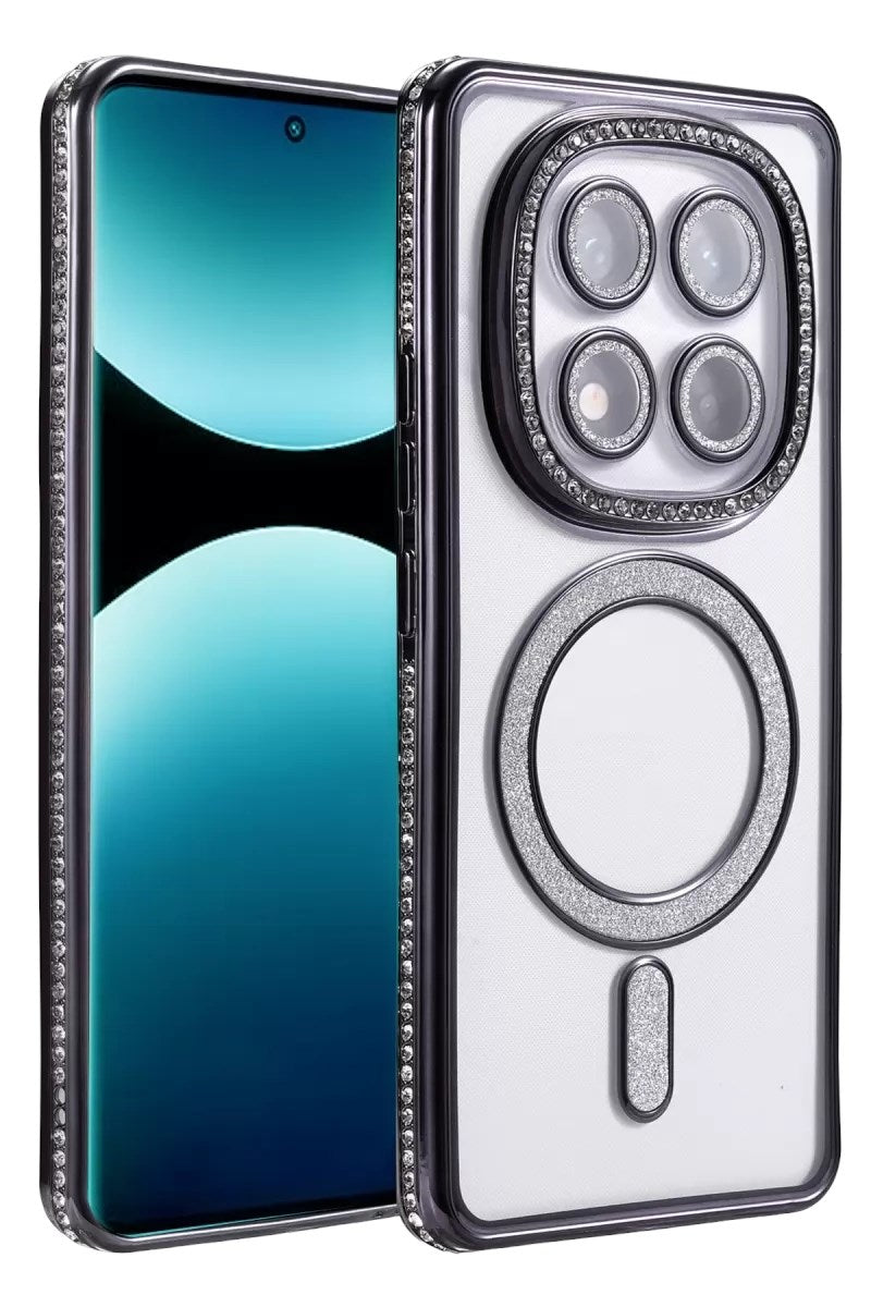 Mey İthalat® Redmi Note 15 4G Joke Simli Magneticsafe Kılıf - Siyah