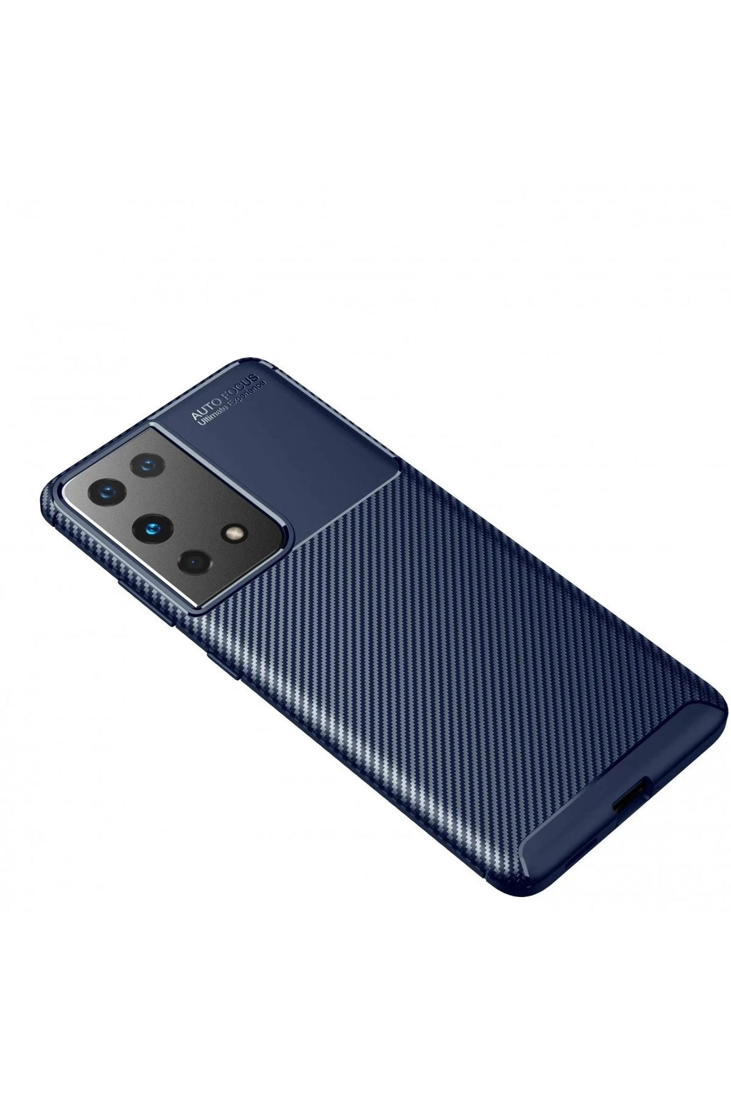 Mey İthalat® Samsung Galaxy S21 Ultra Kılıf Auto Focus Karbon Kapak - Lacivert