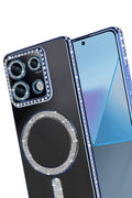 Mey İthalat® Redmi Note 13 Pro 4G Joke Simli Magneticsafe Kılıf - Mavi