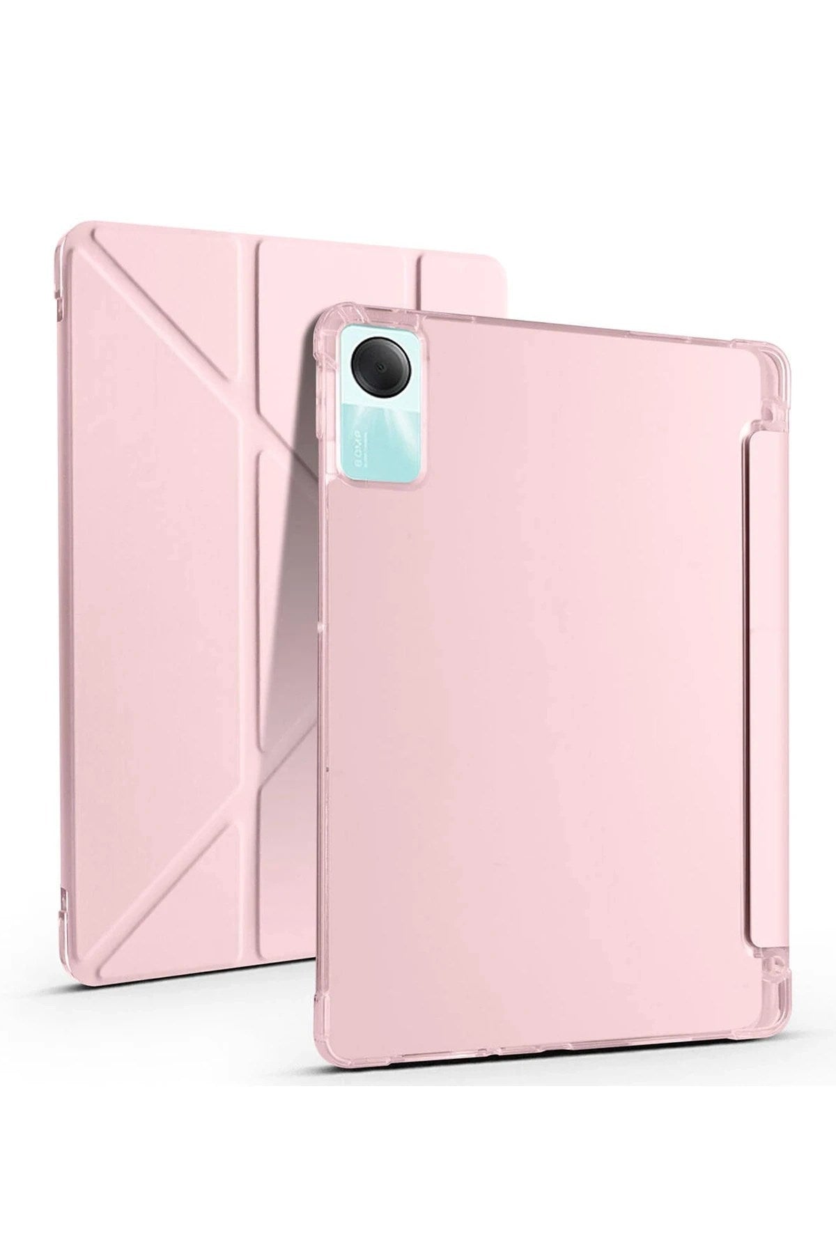 Mey İthalat® Redmi Pad SE 4G Kılıf Kalemlikli Mars Tablet Kılıfı - Rose Gold