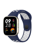 Mey İthalat® Redmi Watch 3 Spor Delikli Kordon - Lacivert-Beyaz