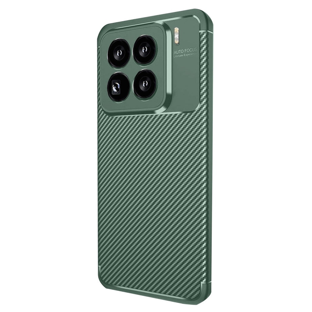 Mey İthalat® Mi 15 Pro Kılıf Auto Focus Karbon Kapak - Koyu Yeşil
