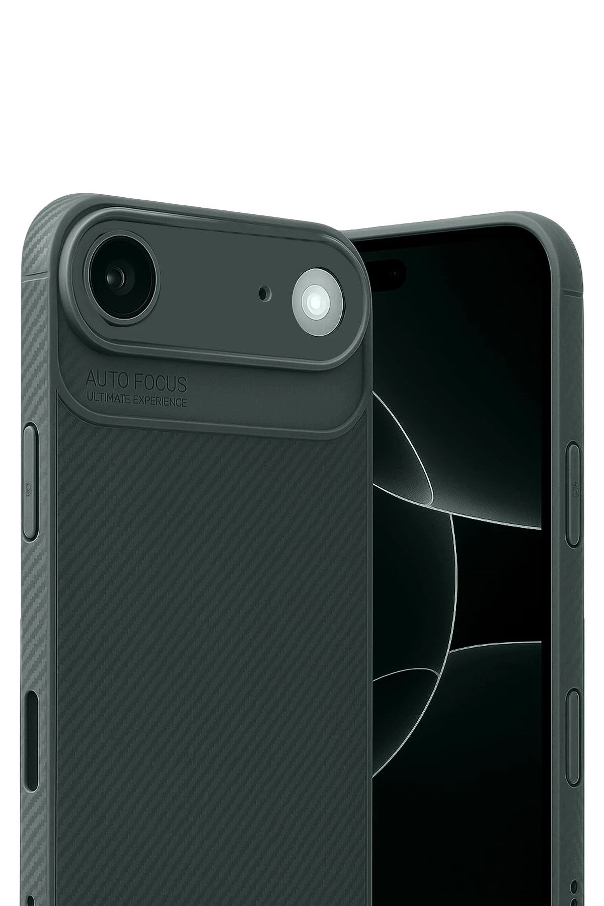 Mey İthalat® iPhone 17 Air Auto Focus Karbon Kapak - Koyu Yeşil