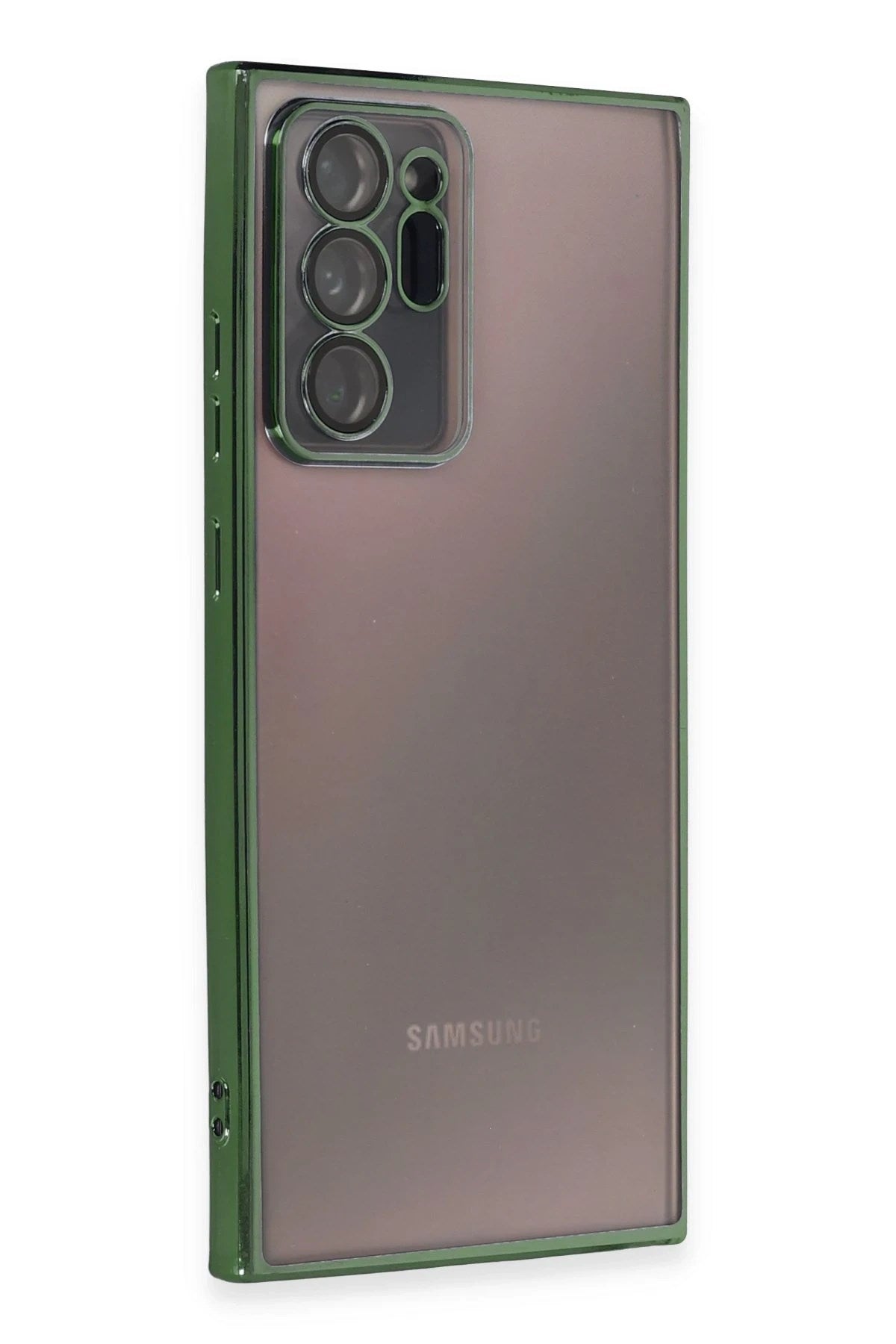 Mey İthalat® Samsung Galaxy Note 20 Ultra Kılıf Lensli Silikon - Yeşil