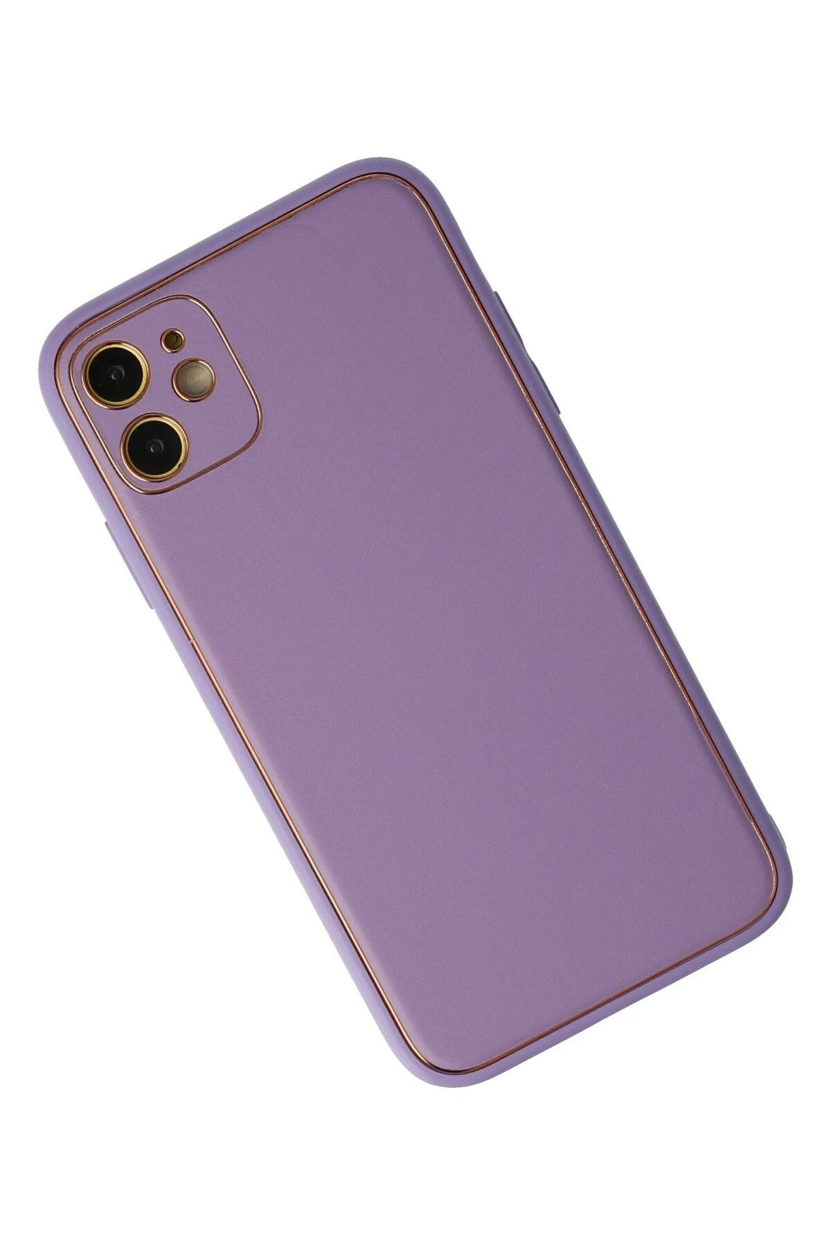 Mey İthalat® iPhone 12 Kılıf Coco Deri Silikon Kapak - Lila